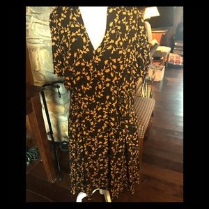 Black and yellow floral dress.